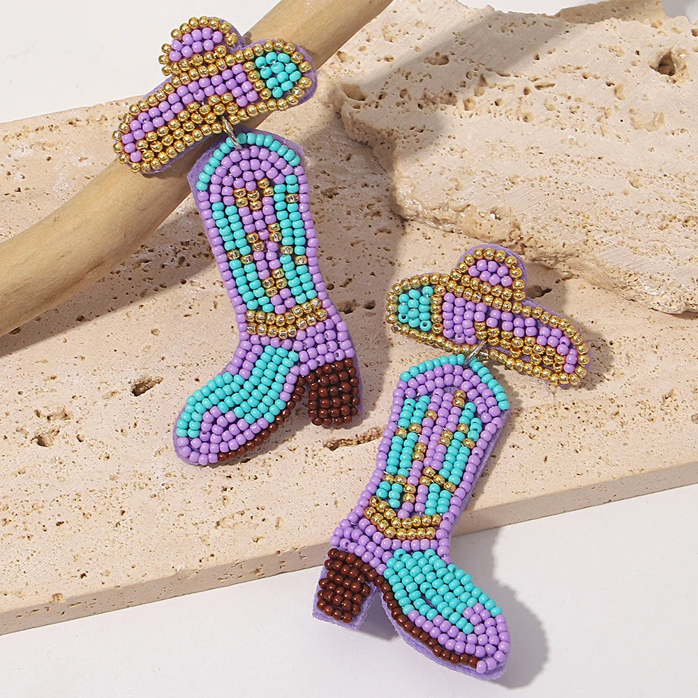 Beaded Cowboy Earrings