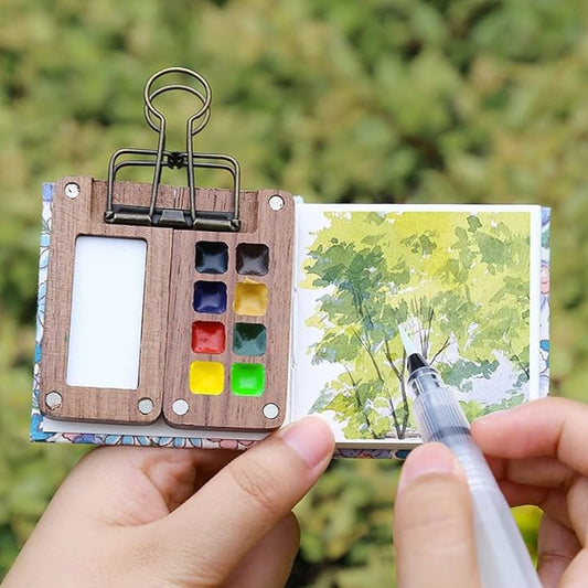 Miniature Artist's Travel Watercolor Palette Set