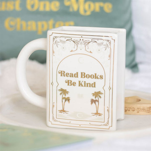 "Read Books Be Kind" White Book Mug