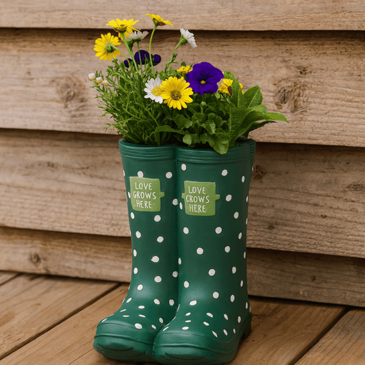 Dark Green Welly Boot Planter