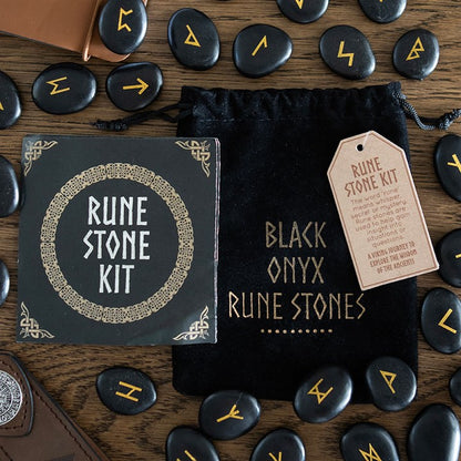 Onyx Viking Rune Stone Set