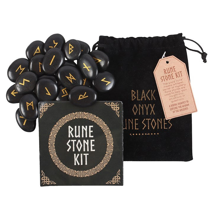 Onyx Viking Rune Stone Set