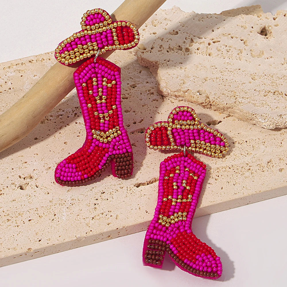 Beaded Cowboy Earrings
