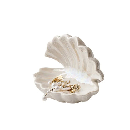 Ceramic Clam Shell Trinket Dish