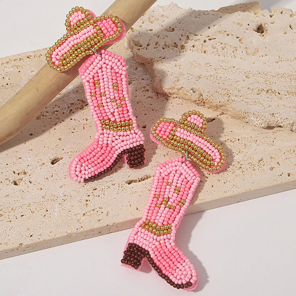 Beaded Cowboy Earrings