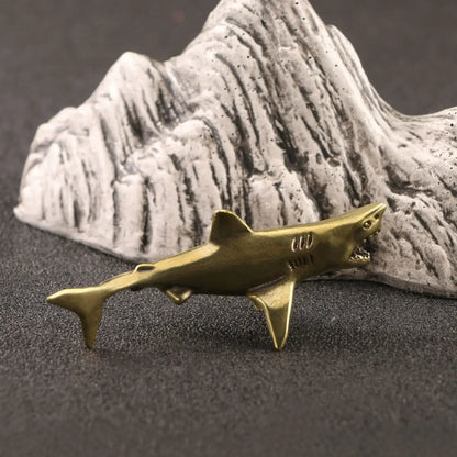 Brass Great White Shark
