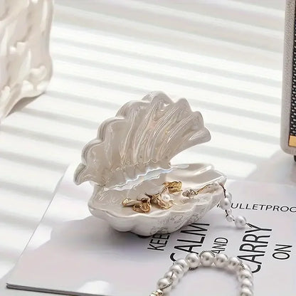 Ceramic Clam Shell Trinket Dish