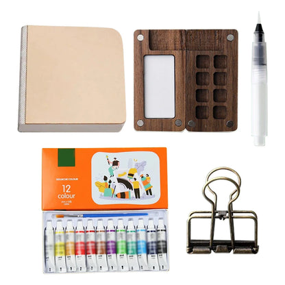 Miniature Artist's Travel Watercolor Palette Set
