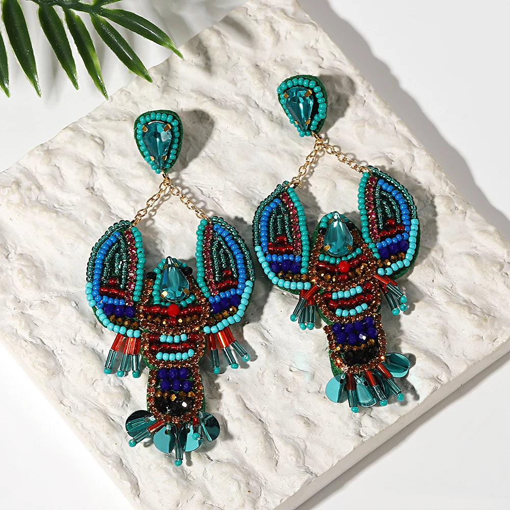 Lobster Beaded Earrings